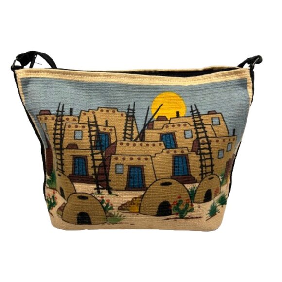 El Paso Saddle Blanket Co Womens Southwestern Adobe Large Shoulder Bag Boho Tote - Picture 1 of 7